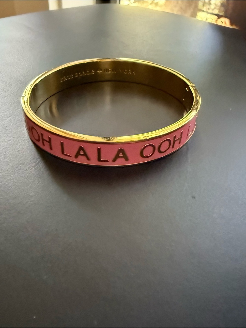 Kate Spade New York Pink & Gold Enamel Bangle - Ooh La La EUC - Picture 3 of 10